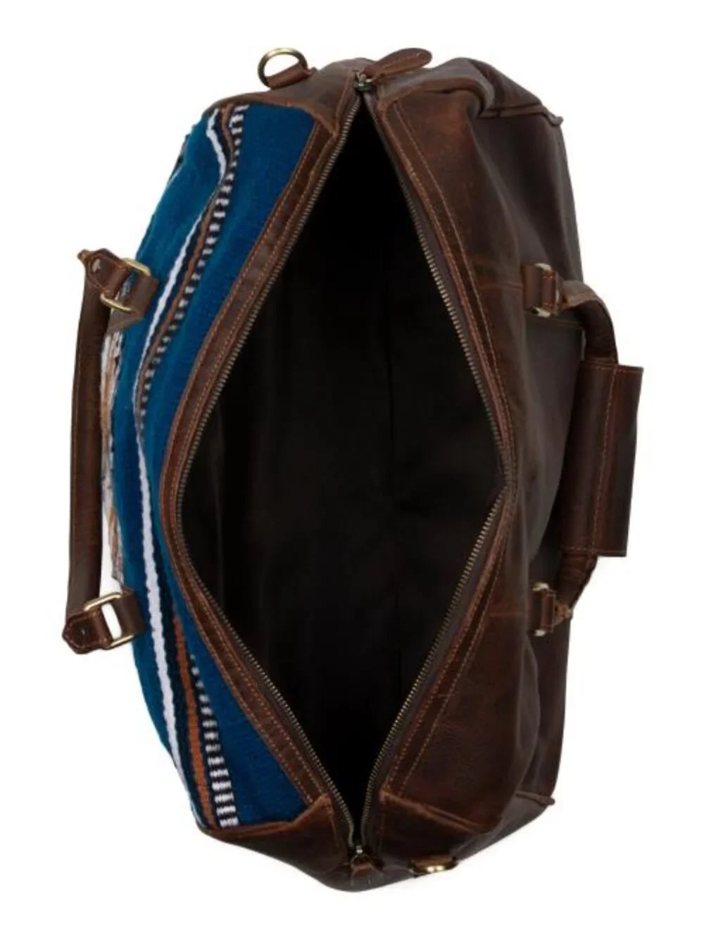 AMERICAN BISON Leather Unisex Aztec Front Zip Top Duffle